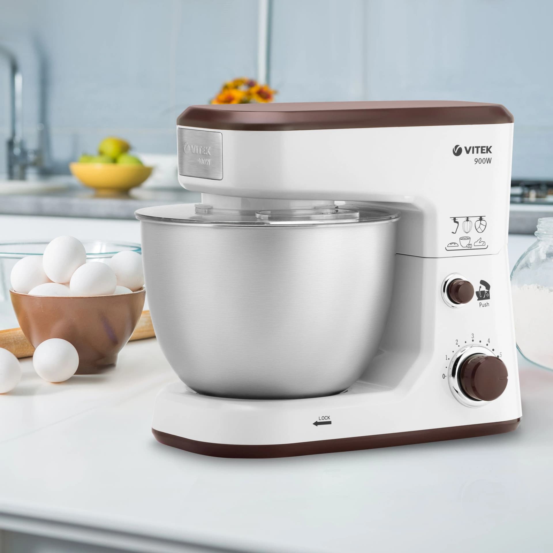 Миксер планетарный Vitek VT-1433 900Вт белый