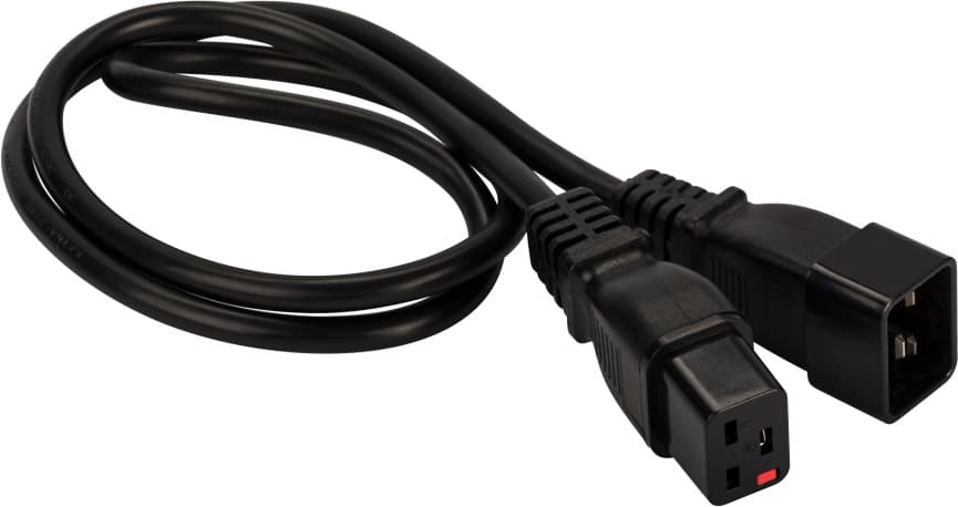 Шнур питания Lanmaster LAN-PP19L/20-3.0-BK C19-C20 проводник.:3x1.5мм2 3м 220В 16А черный - фото 1