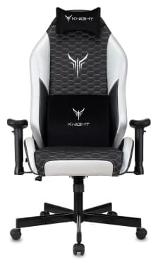 Кресло игровое Knight Neon черный/серебряный соты экокожа с подголов. крестов. металл - фото 5
