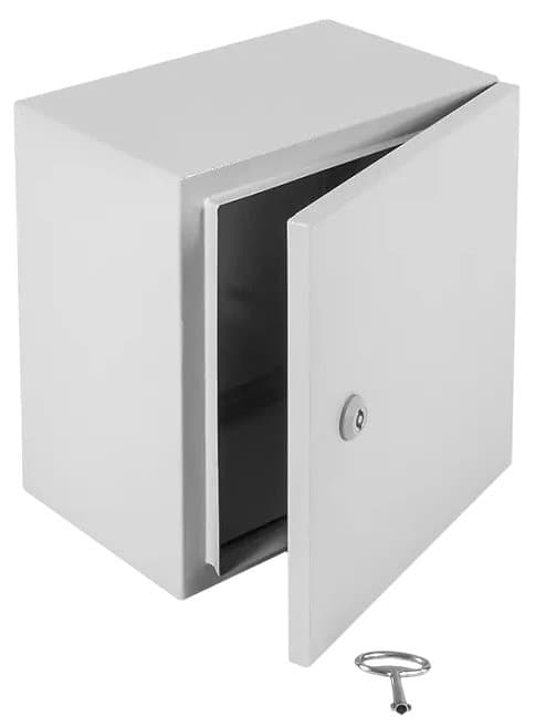 Шкаф электротехнический Elbox EMW-600.600.300-1-IP66 потол.пан. пан.основ. монтаж.пан. одноствор. настенный 600мм 300мм 285мм IP66 IK10 несъемн.бок.пан. 100кг серый сталь уличный всепогодный антиванадальный - фото 1