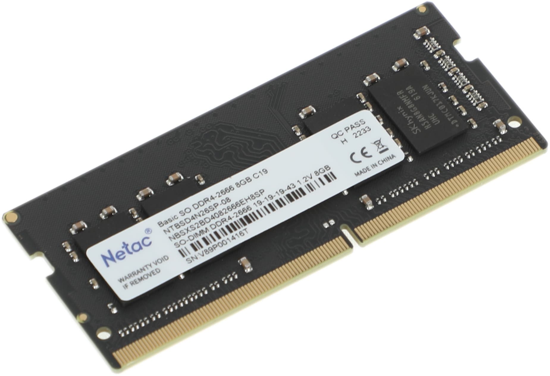 Память DDR4 8Gb 2666MHz Netac NTBSD4N26SP-08 Basic RTL PC4-21300 CL19 SO-DIMM 260-pin 1.2В single rank Ret - фото 4
