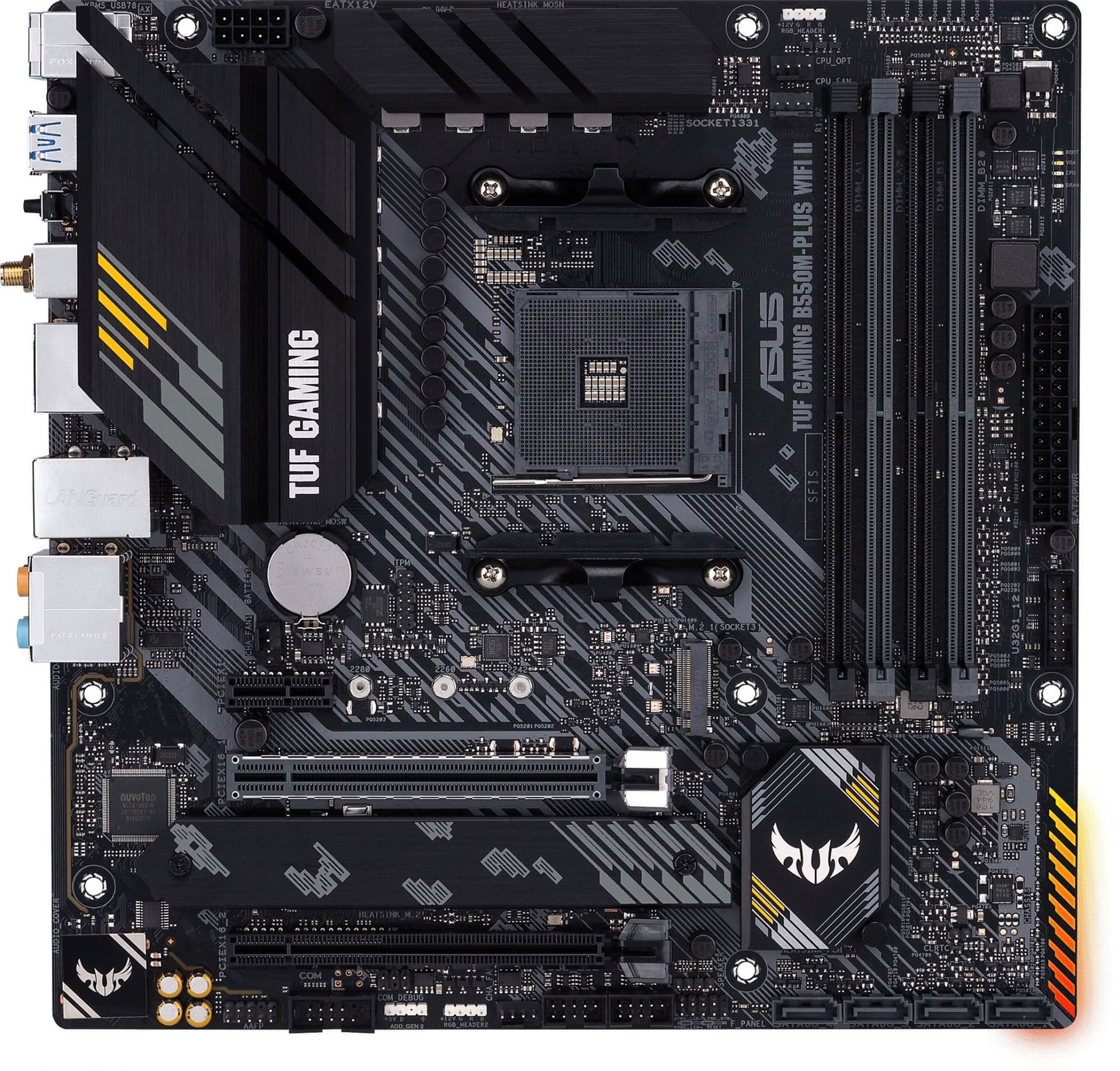 Материнская плата Asus TUF GAMING B550M-PLUS WIFI II Soc-AM4 AMD B550 4xDDR4 mATX AC`97 8ch(7.1) 2.5Gg RAID+HDMI+DP - фото 4