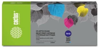 Картридж струйный Cactus CS-EPT01D200 T01D2 голуб.пигм. (220мл) для Epson WorkForce Pro WF-C529R/C529RDTW/C529RDTW EPP с чипом - фото 2