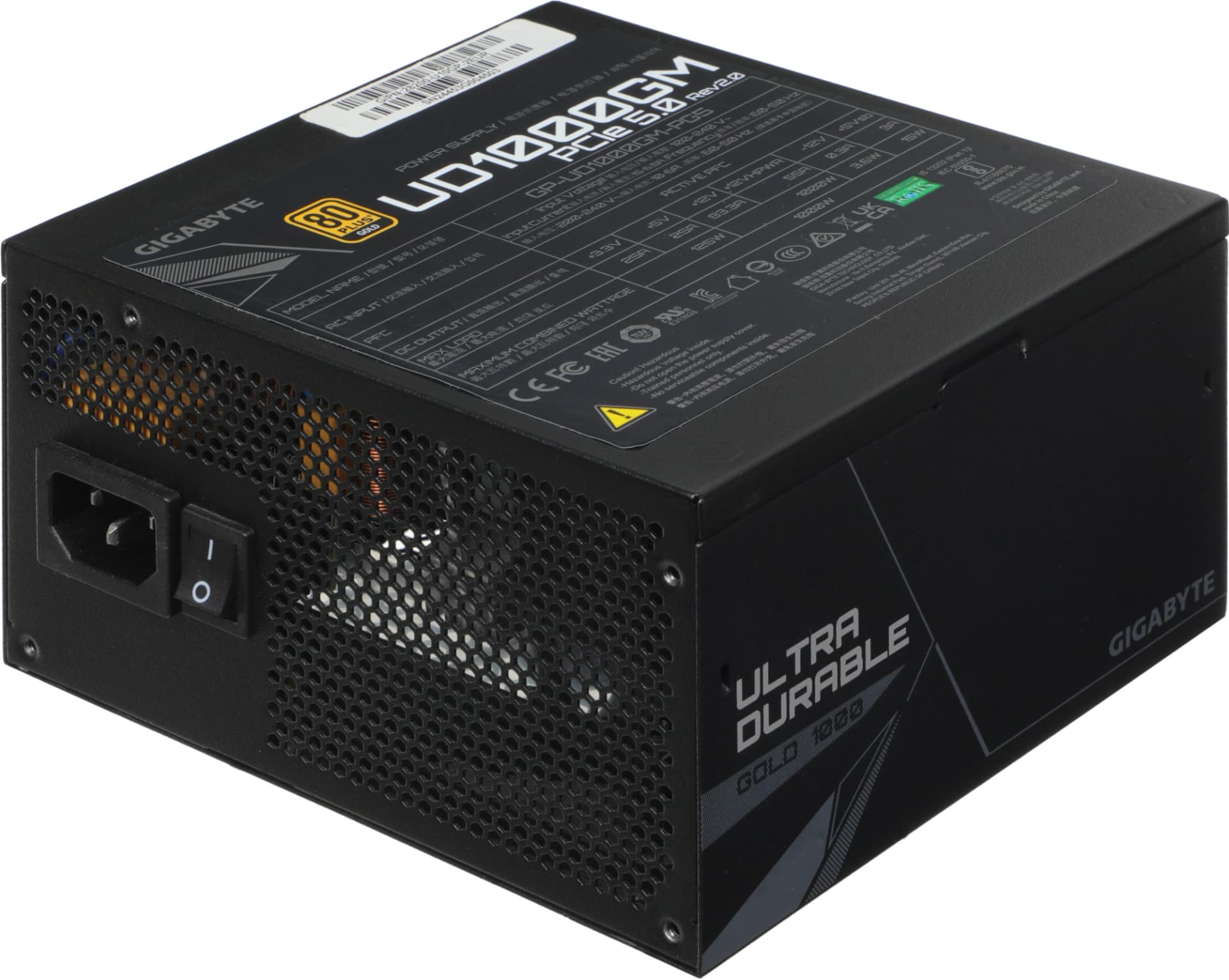 Блок питания Gigabyte ATX 1000W GP-UD1000GM PG5 V2 80+ gold (20+4pin) APFC 120mm fan 8xSATA Cab Manag RTL