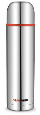 Термос Starwind 20-1200 1.2л. серебристый/красный картонная коробка - фото 2