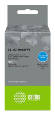 Картридж ленточный Cactus CS-MC-500595WT черный на белом 12.7x7.6 для Brady BMP-41/BMP-51/BMP-53-PC-Linked с чипом - фото 5