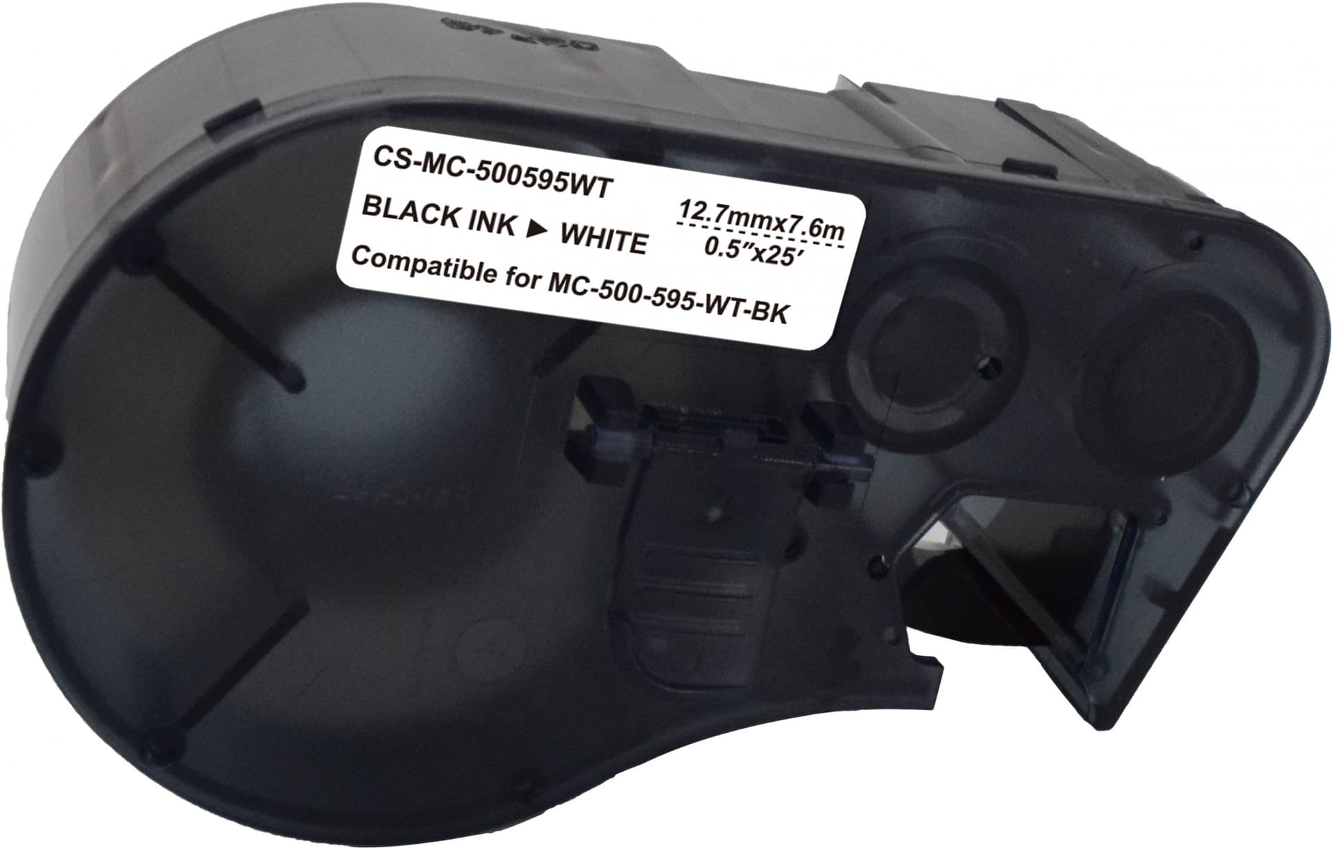 Картридж ленточный Cactus CS-MC-500595WT черный на белом 12.7x7.6 для Brady BMP-41/BMP-51/BMP-53-PC-Linked с чипом