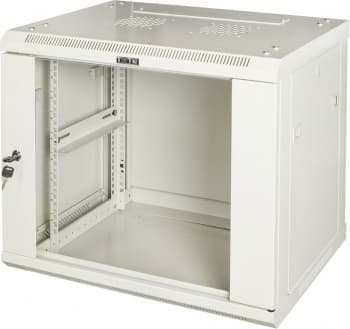 Шкаф коммутационный Lanmaster PRO (TWT-CBWPG-12U-6X4-GY) настенный 12U 600x450мм пер.дв.стекл 60кг серый 350мм 635мм IP20 металл - фото 2