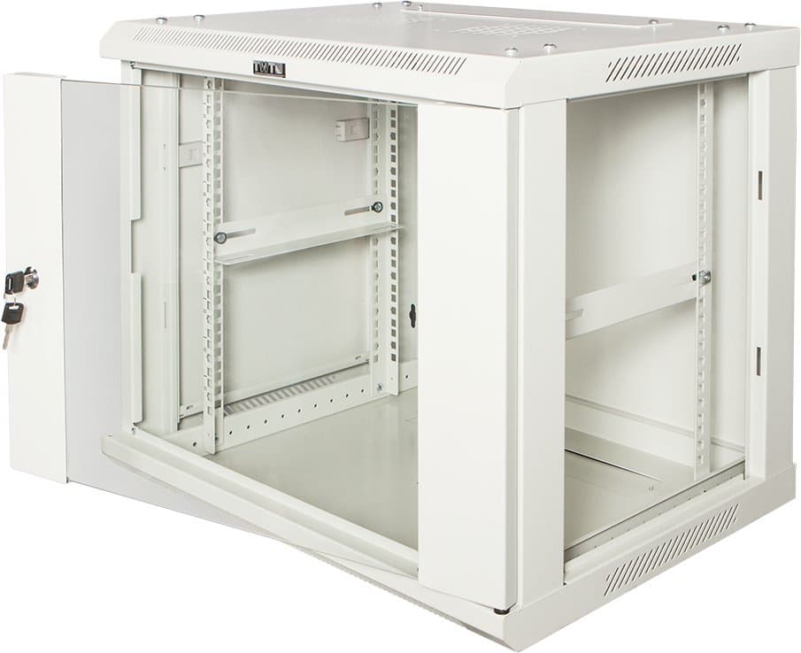 Шкаф коммутационный Lanmaster PRO (TWT-CBWPG-12U-6X4-GY) настенный 12U 600x450мм пер.дв.стекл 60кг серый 350мм 635мм IP20 металл - фото 4