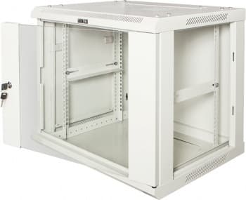 Шкаф коммутационный Lanmaster PRO (TWT-CBWPG-12U-6X4-GY) настенный 12U 600x450мм пер.дв.стекл 60кг серый 350мм 635мм IP20 металл - фото 5