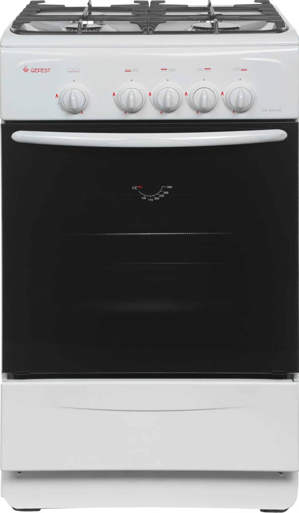 Плита Газовая Gefest CG 50М02 К73 белый (без крышки) реш.чугун