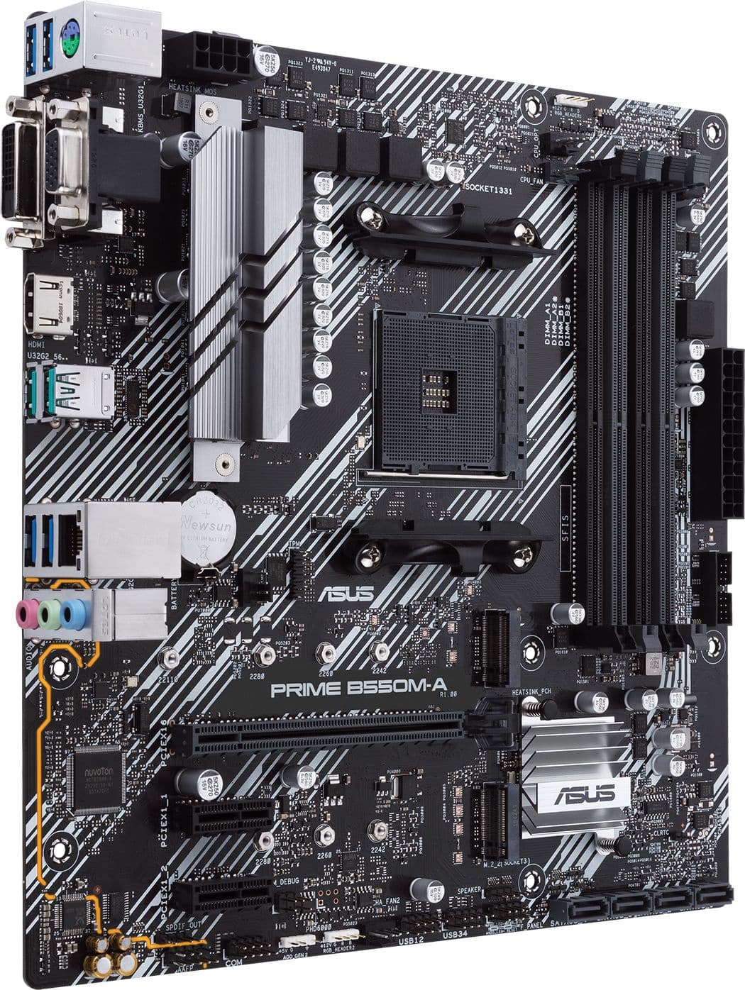 Материнская плата Asus PRIME B550M-A/CSM Soc-AM4 AMD B550 4xDDR4 mATX AC`97 8ch(7.1) GbLAN RAID+VGA+DVI+HDMI - фото 4