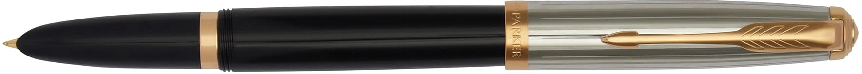 Ручка перьев. Parker 51 Premium (CW2169030) Black St.Steel GT F сталь нержавеющая подар.кор.