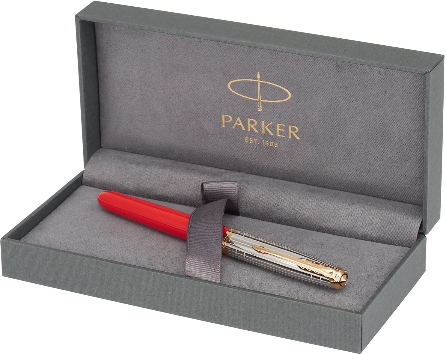 Ручка перьев. Parker 51 Premium (CW2169071) Red Rage GT F сталь нержавеющая подар.кор. - фото 4