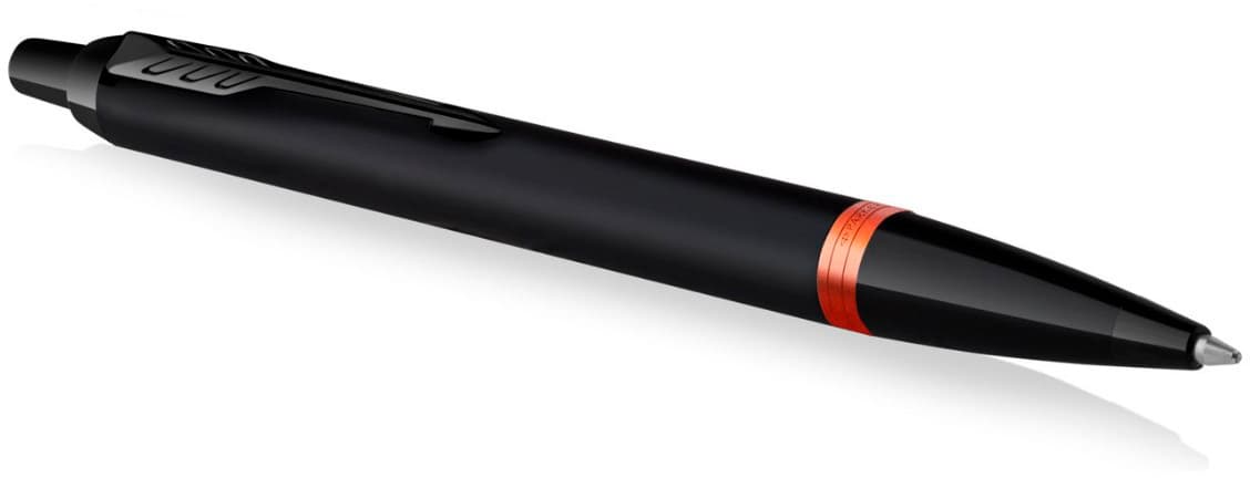 Ручка шариков. Parker IM Vibrant Rings K315 (2172946) Flame Orange PVD M син. черн. подар.кор. - фото 4