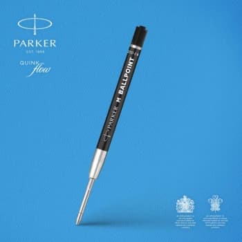 Стержень шариковый Parker QuinkFlow Basic Z09 (2168602) M 1мм черные чернила без упак. - фото 2