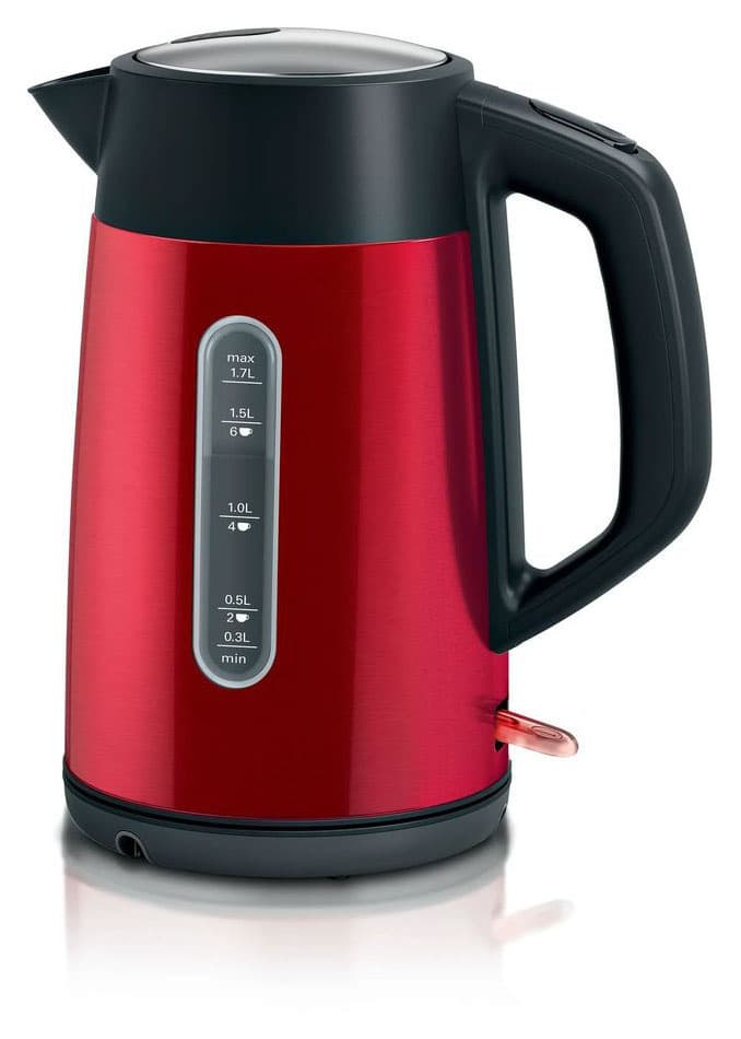 Чайник электрический Bosch TWK4P 1.7л. 2400Вт красный корпус: металл/пластик (TWK4P434)