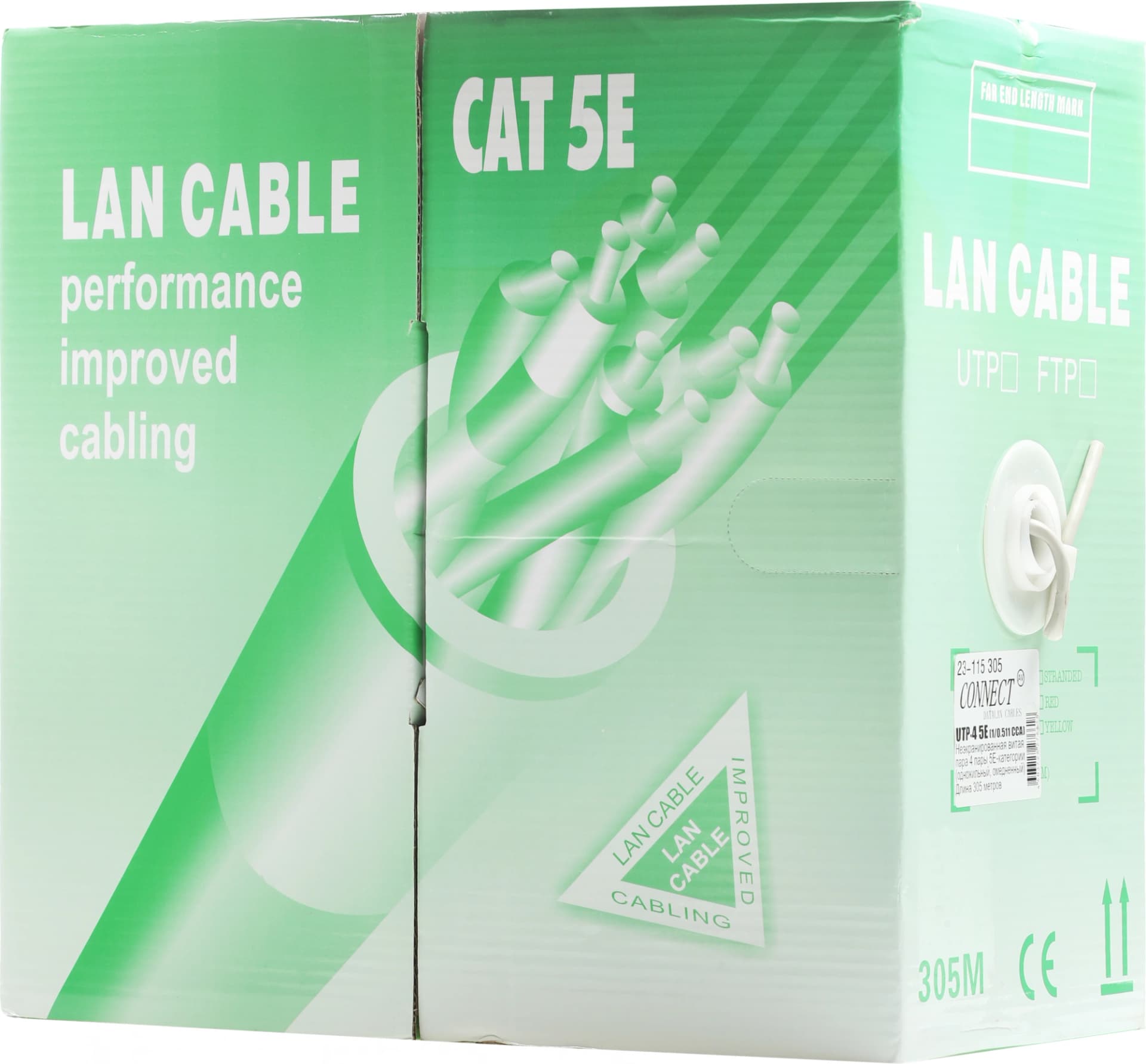 Кабель сетевой Premier 23-115 305 UTP 4 пары cat.5E solid CCA 305м серый - фото 4