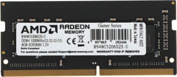 Память DDR4 8Gb 3200MHz AMD R948G3206S2S-U Radeon R9 Gamer Series RTL PC4-25600 CL22 SO-DIMM 260-pin 1.2В Ret - фото 2