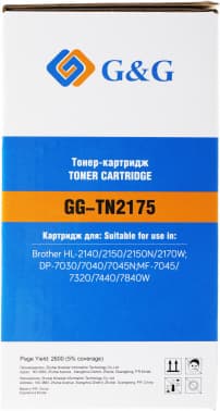 Картридж лазерный G&G GG-TN2175 черный (2600стр.) для Brother HL-2140/2150/2170, DP-7030/70407045N, MF-7045/7320/7440/7840W - фото 5
