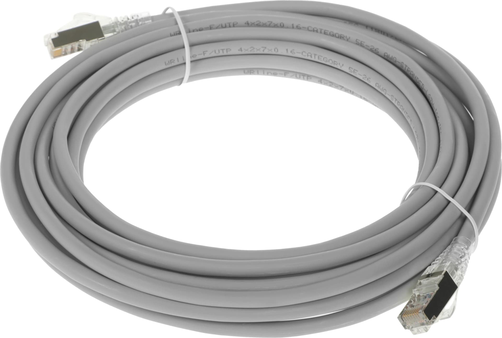 Патч-корд WRline WR-PC-RJ45-FTP-5E-7-GY FTP RJ-45 вил.-вилка RJ-45 кат.5E 7м серый LSZH - фото 4