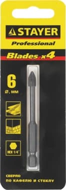 Сверло Stayer 2985-06_z01 по каф/керамогр/стек Д=6мм Дл=70мм (1пред.) для дрелей - фото 5