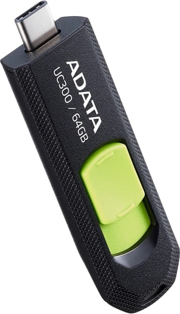 Флеш Диск A-Data 64Gb Type-C UC300 ACHO-UC300-64G-RBK/GN USB3.2 черный/зеленый - фото 4