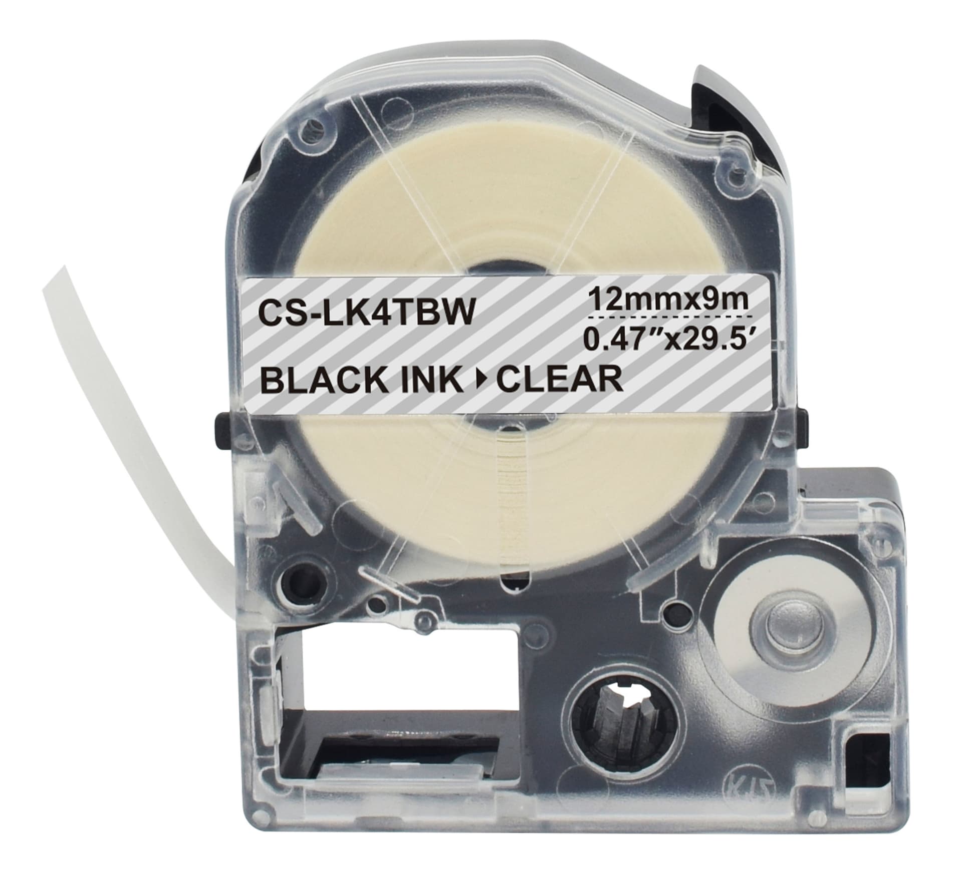 Картридж ленточный Cactus CS-LK4TBW LK-4TBW черный на прозрачном 12x9 для Epson LW300/LW400/LW700/LW600P/LW1000P/K400/Z700/Z900 - фото 4