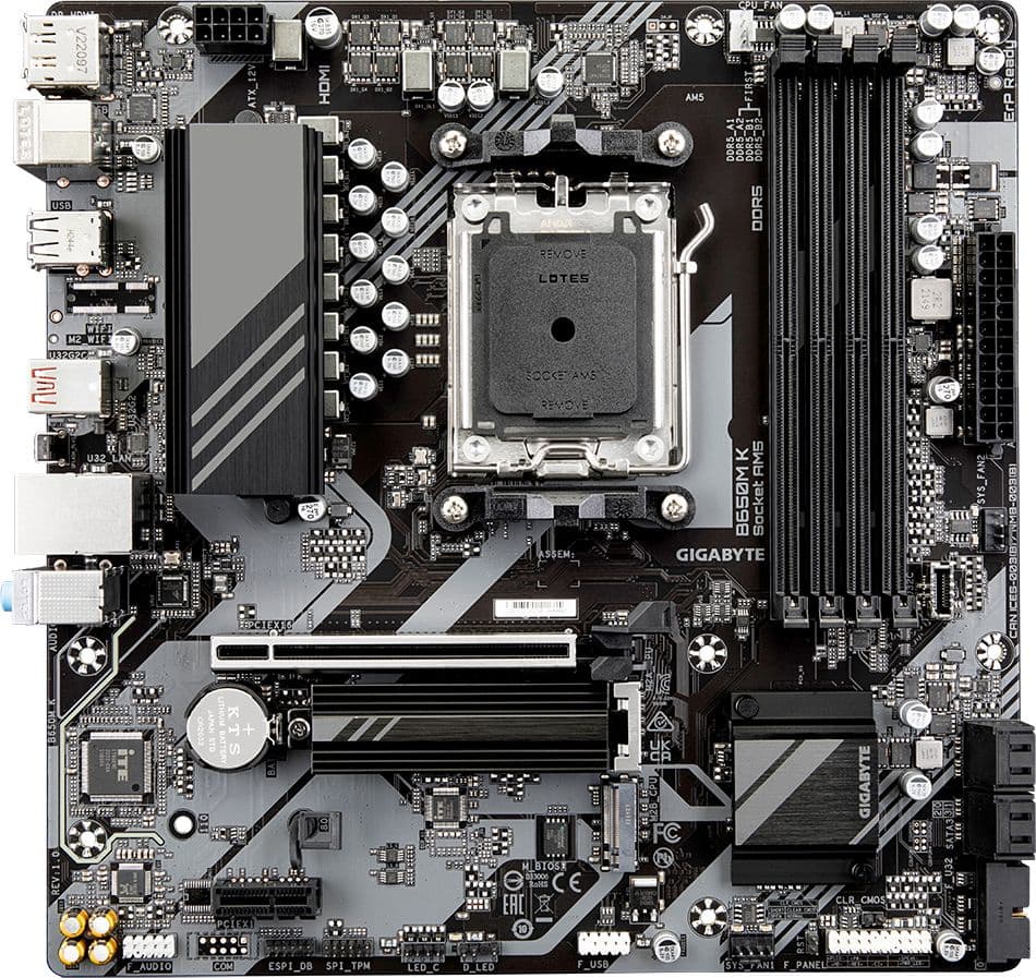 Материнская плата Gigabyte B650M K Socket AM5 AMD B650 4xDDR5 mATX AC`97 8ch(7.1) 2.5Gg RAID+HDMI - фото 4