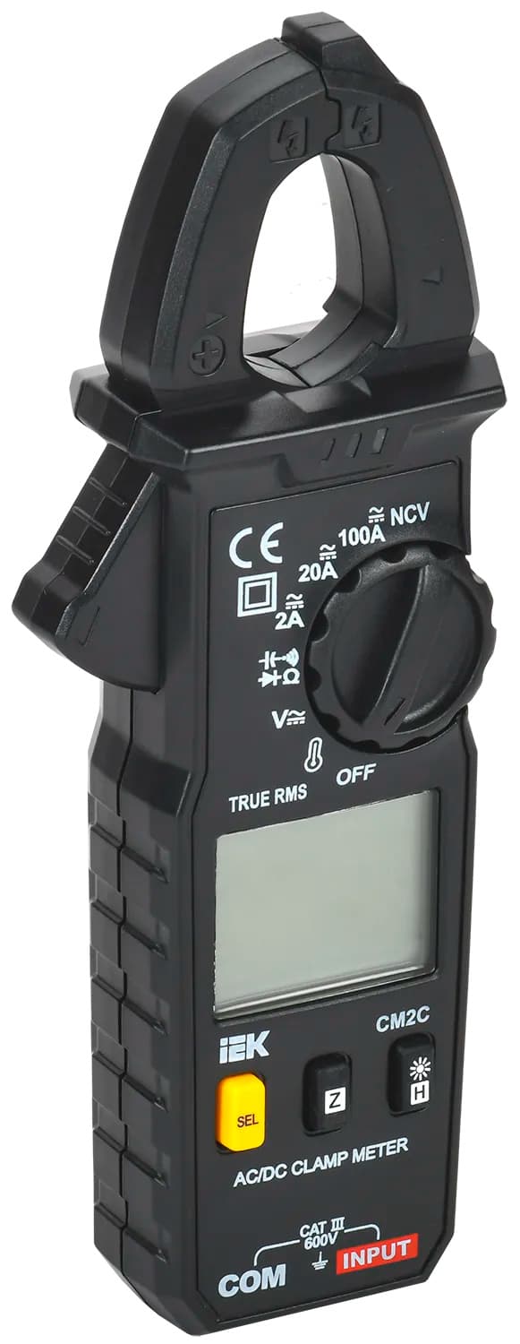 Клещи токоизмерительные IEK ARMA2L 5 CM2C цифр. измер.ток:переменный/постоянный черный (A2L5-CM13-02) - фото 4
