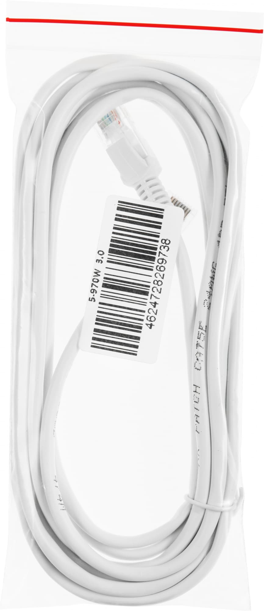 Патч-корд Premier 5-970 UTP 4 пары cat.5E solid CCA molded 3м белый RJ-45 (m)-RJ-45 (m) (5-970W 3.0) - фото 1