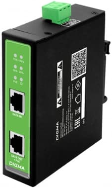 Инжектор PoE Digma DNP30W48GDXM 10/100/1000BASE-T 30Вт 37-57В(DC) - фото 2