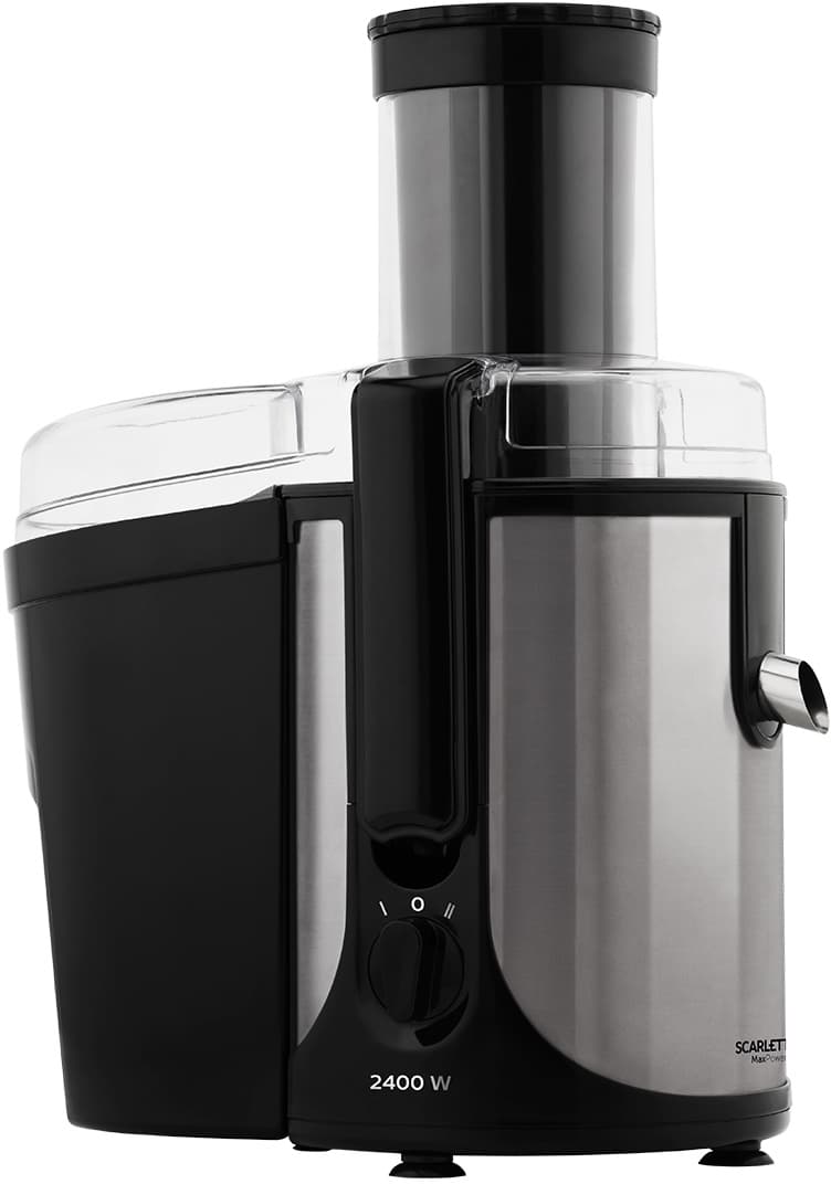 Соковыжималка центробежная Scarlett MaxPower SC-JE50S61 2400Вт рез.сок.:1000мл. серебристый/черный
