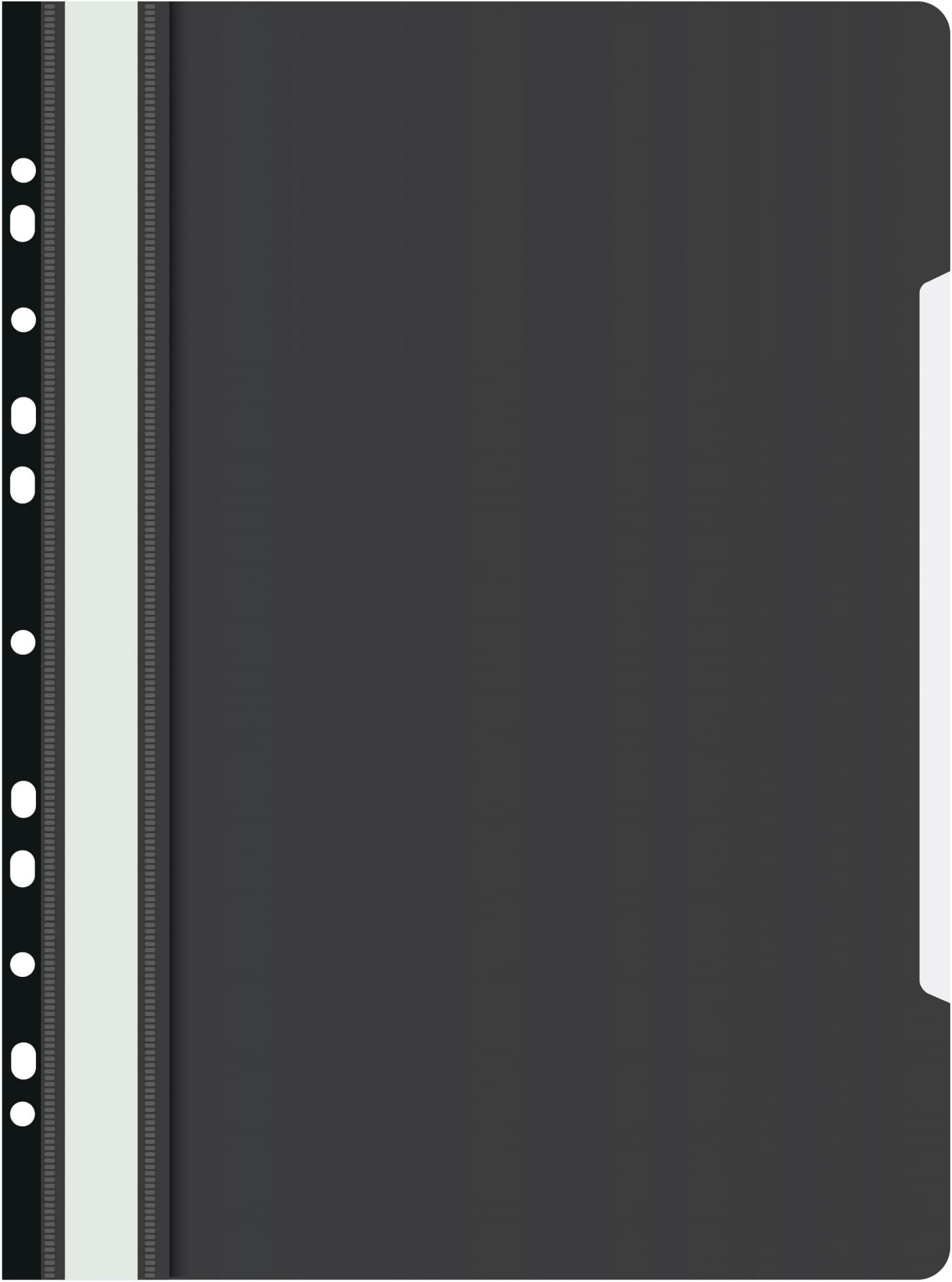 Папка-скоросшиватель Бюрократ PS-P20BLCK A4 прозрач.верх.лист боков.перф. пластик черный 0.12/0.16