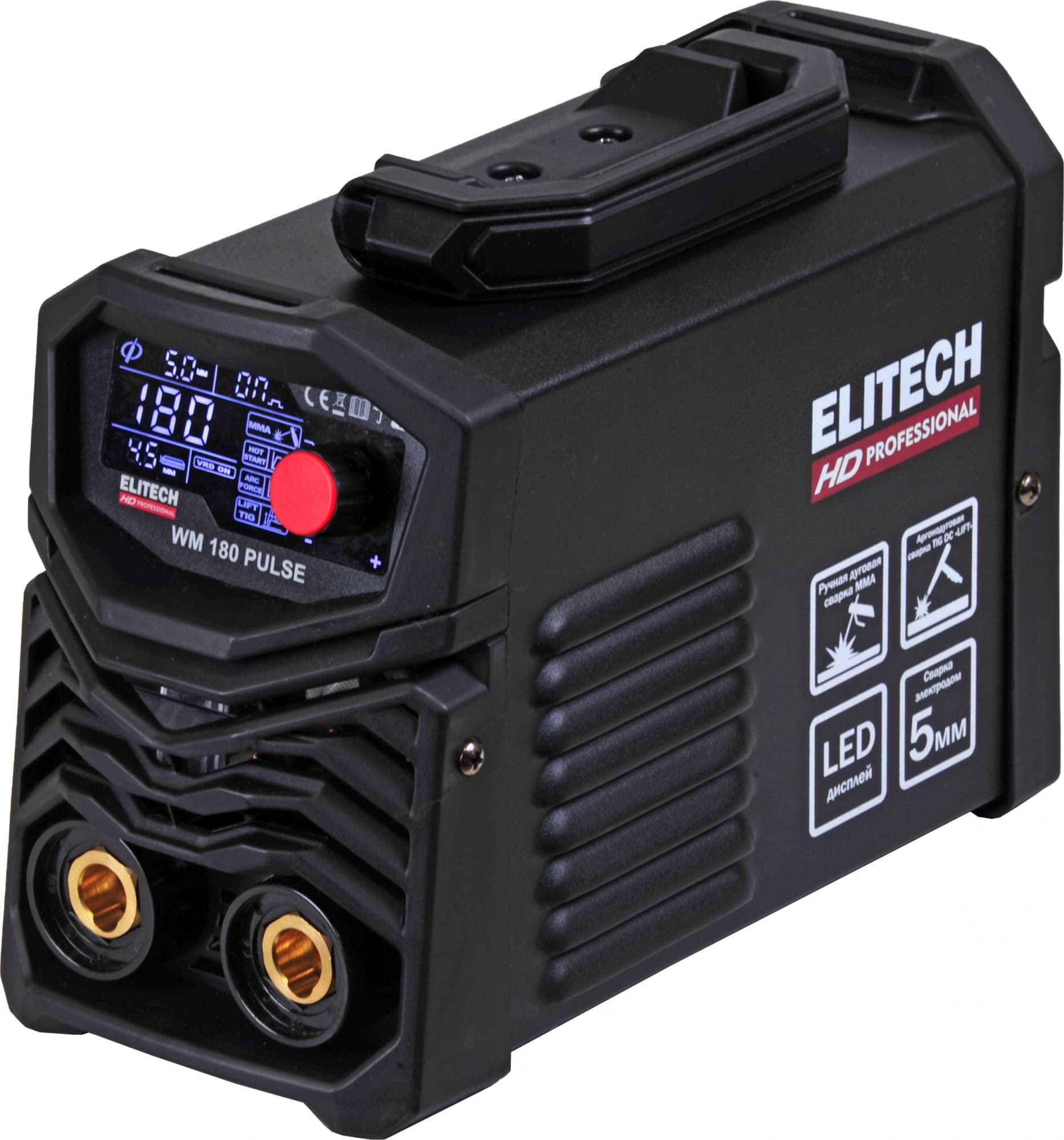 Сварочный аппарат Elitech WM 180 Pulse инвертор MMA/TIG-Lift 5.8кВт