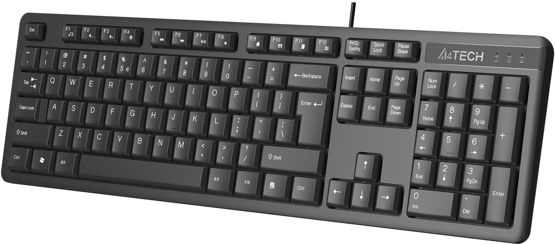 Клавиатура A4Tech KR-3 черный USB кабель 1.5м - фото 3