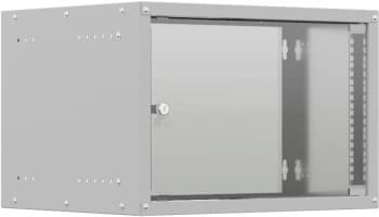 Шкаф коммутационный NTSS (NTSS-WL6U5535GS) настенный 6U 550x350мм пер.дв.стекл несъемн.бок.пан. 30кг серый 270мм 8.3кг 110град. 370мм IP20 укомплектованный - фото 2
