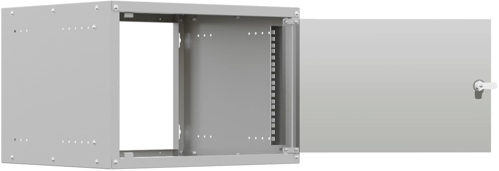 Шкаф коммутационный NTSS (NTSS-WL6U5535GS) настенный 6U 550x350мм пер.дв.стекл несъемн.бок.пан. 30кг серый 270мм 8.3кг 110град. 370мм IP20 укомплектованный - фото 4