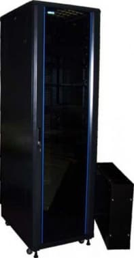 Шкаф коммутационный Lanmaster (TWT-CBB-27U-6X10-G1) напольный 27U 600x1000мм пер.дв.стекл 2 бок.пан. задн.дв.перфор.2-хст. 800кг черный IP20 - фото 2