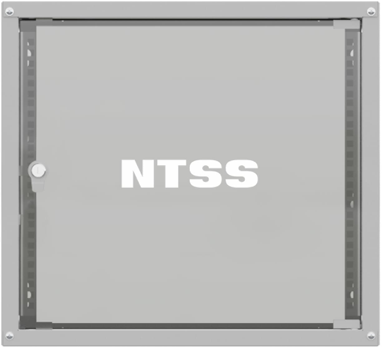 Шкаф коммутационный NTSS Lime (NTSS-WL9U5545GS) настенный 9U 550x450мм пер.дв.стекл несъемн.бок.пан. 30кг серый 370мм 12кг 110град. 500мм IP20 укомплектованный - фото 1