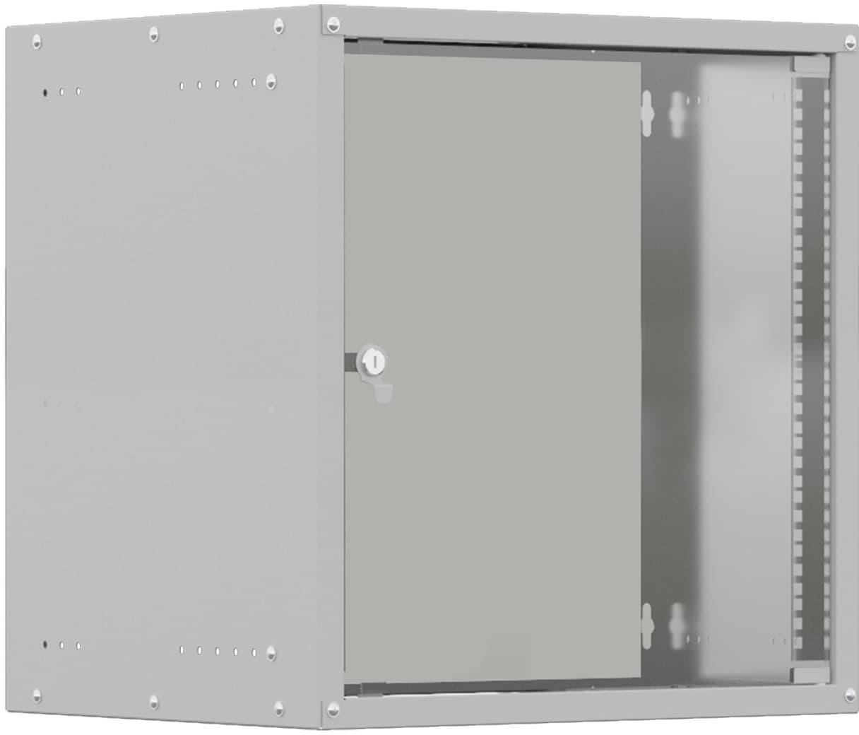 Шкаф коммутационный NTSS Lime (NTSS-WL9U5545GS) настенный 9U 550x450мм пер.дв.стекл несъемн.бок.пан. 30кг серый 370мм 12кг 110град. 500мм IP20 укомплектованный - фото 4