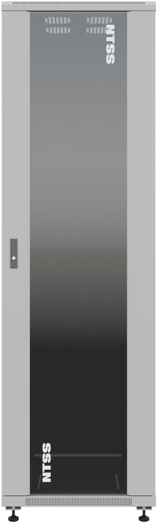 Шкаф серверный NTSS Премиум (NTSS-R22U6080GS) напольный 22U 600x800мм пер.дв.стекл металл 900кг серый 710мм 54.1кг 1102мм IP20 сталь - фото 1