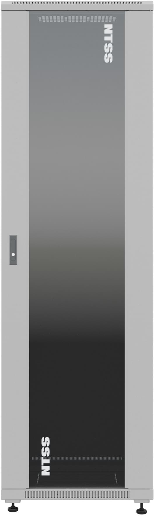 Шкаф серверный NTSS Премиум (NTSS-R42U6060GS) напольный 42U 600x600мм пер.дв.стекл металл 900кг серый 510мм 78.1кг 1987мм IP20 сталь - фото 1