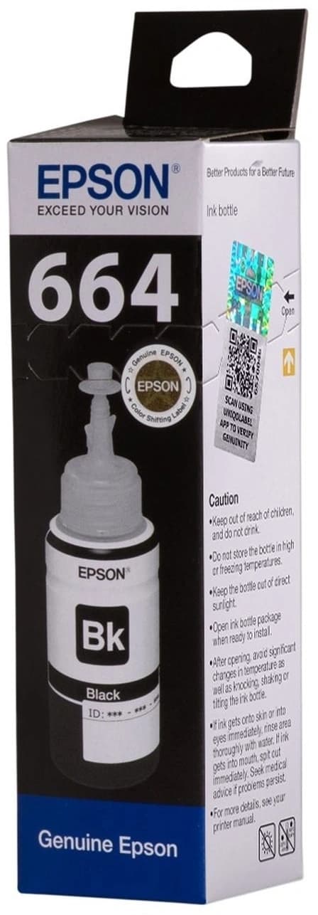 Чернила Epson 664 C13T664198 (аналог C13T66414A) черный 70мл для Epson L100 - фото 4
