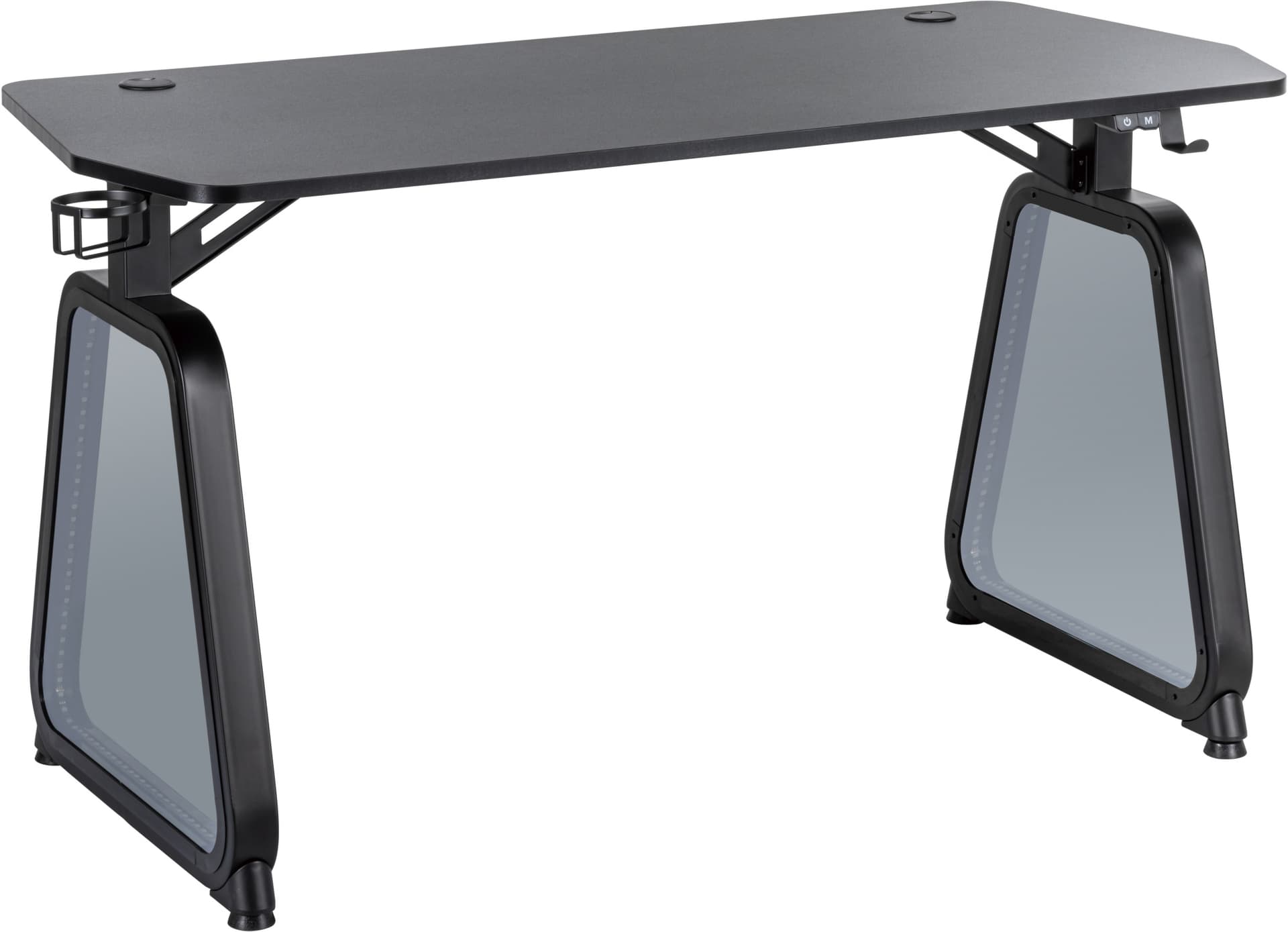 Стол игровой Cactus CS-GMD-BK-RGB столешница МДФ черный каркас черный 136x60x75см - фото 4