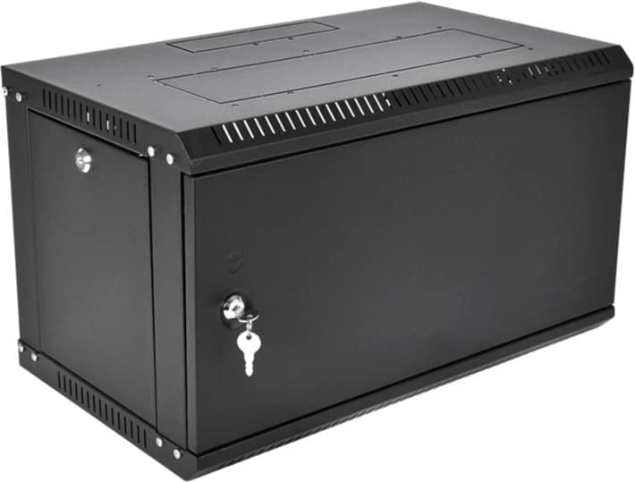 Шкаф коммутационный ЦМО ШРН-Эконом (ШРН-Э-6.650.1-9005) настенный 6U 600x650мм пер.дв.металл 65кг серый 600мм 16.2кг 180град. 342мм IP20 металл - фото 1