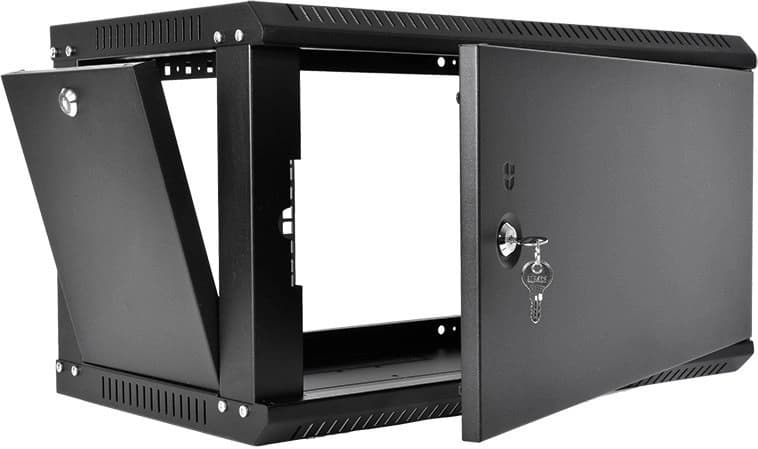 Шкаф коммутационный ЦМО ШРН-Эконом (ШРН-Э-6.650.1-9005) настенный 6U 600x650мм пер.дв.металл 65кг серый 600мм 16.2кг 180град. 342мм IP20 металл - фото 4
