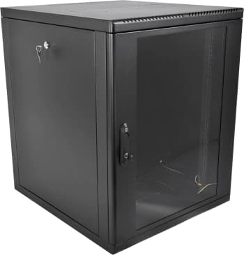 Шкаф коммутационный ЦМО (ШРН-М-12.650-9005) настенный 12U 600x650мм пер.дв.стекл 120кг черный 581мм 25.1кг 180град. 610мм IP20 металл - фото 2