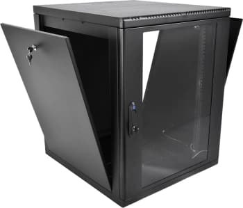 Шкаф коммутационный ЦМО (ШРН-М-12.650-9005) настенный 12U 600x650мм пер.дв.стекл 120кг черный 581мм 25.1кг 180град. 610мм IP20 металл - фото 5