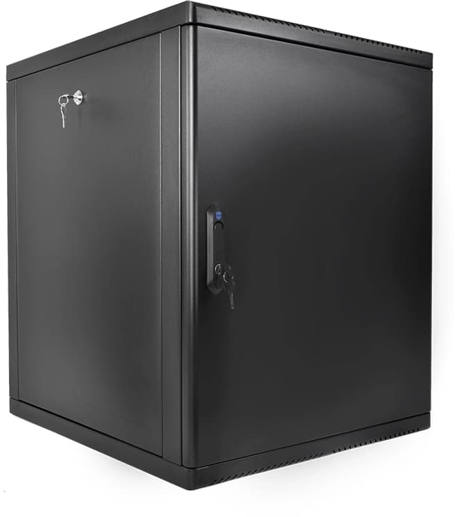 Шкаф коммутационный ЦМО (ШРН-М-12.650.1-9005) настенный 12U 600x650мм пер.дв.металл 120кг черный 581мм 24.48кг 180град. 610мм IP20 металл - фото 1
